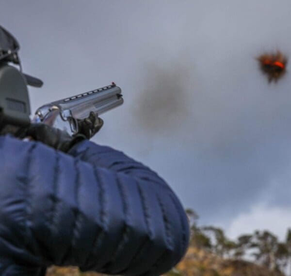 clay pigeon shooting with the SP shooting aid fitted